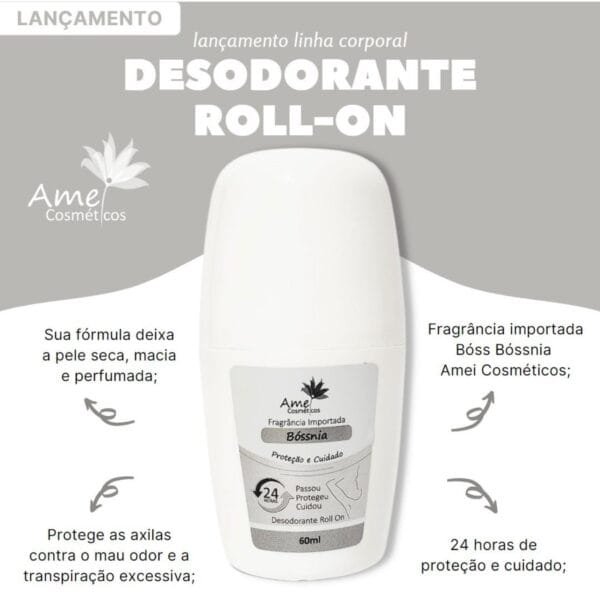 Desodorante Roll-on Bóssnia Amei Cosméticos - Imagem 2