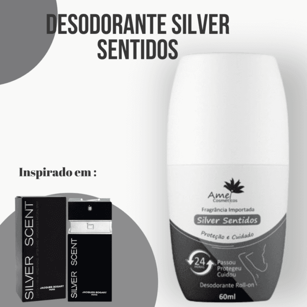 Desodorante Roll-on Silver Sentidos