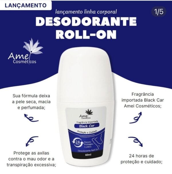Desodorante Roll-on Black Car Amei Cosméticos - Imagem 2