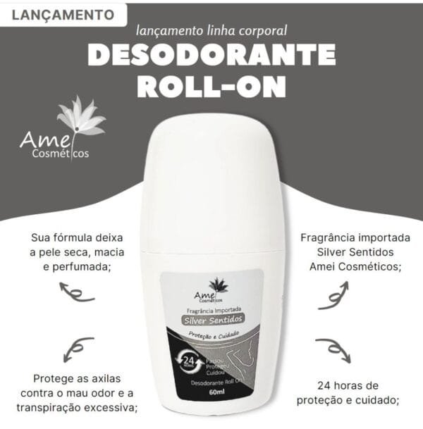 Desodorante Roll-on Silver Sentidos - Imagem 3