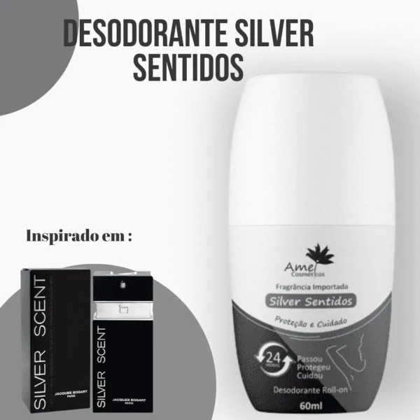 Desodorante Roll-on Silver Sentidos