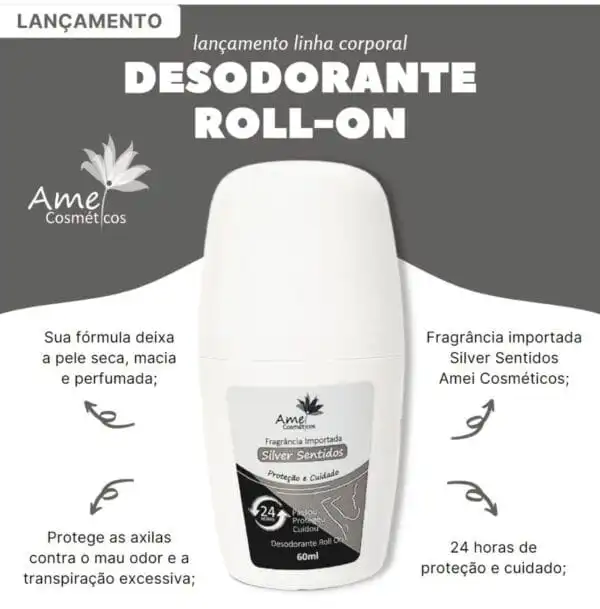 Desodorante Roll-on Silver Sentidos - Imagem 3